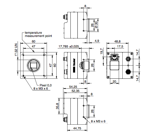 Baumer LXG Single GigE Drawing