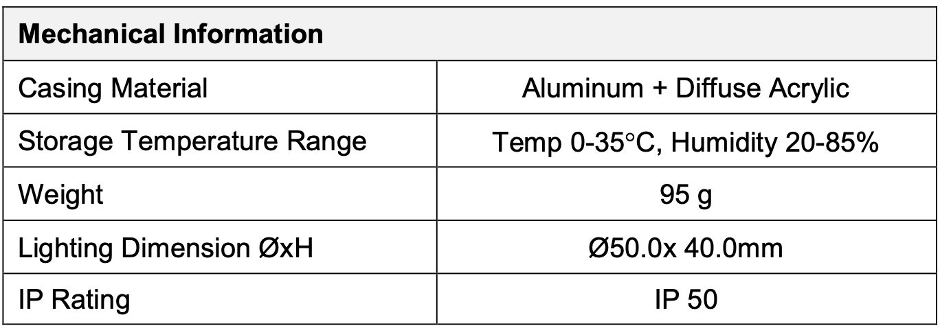 Diffused Dome Light V2DM-i50 General Info