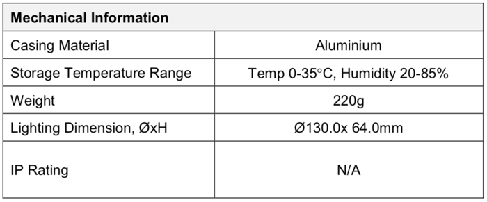 Dome Light V2DM-Si100-W general information