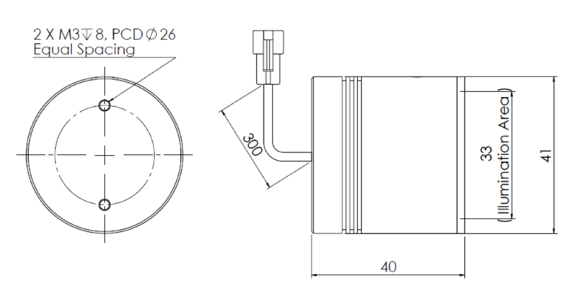 HIGH BRIGHTNESS SPOT LIGHT V2SP-i41 dimension