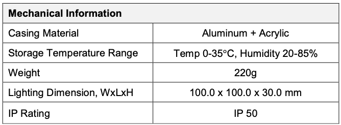 Low Angle Diffuse Square Light V2PQ-Si100 General Info