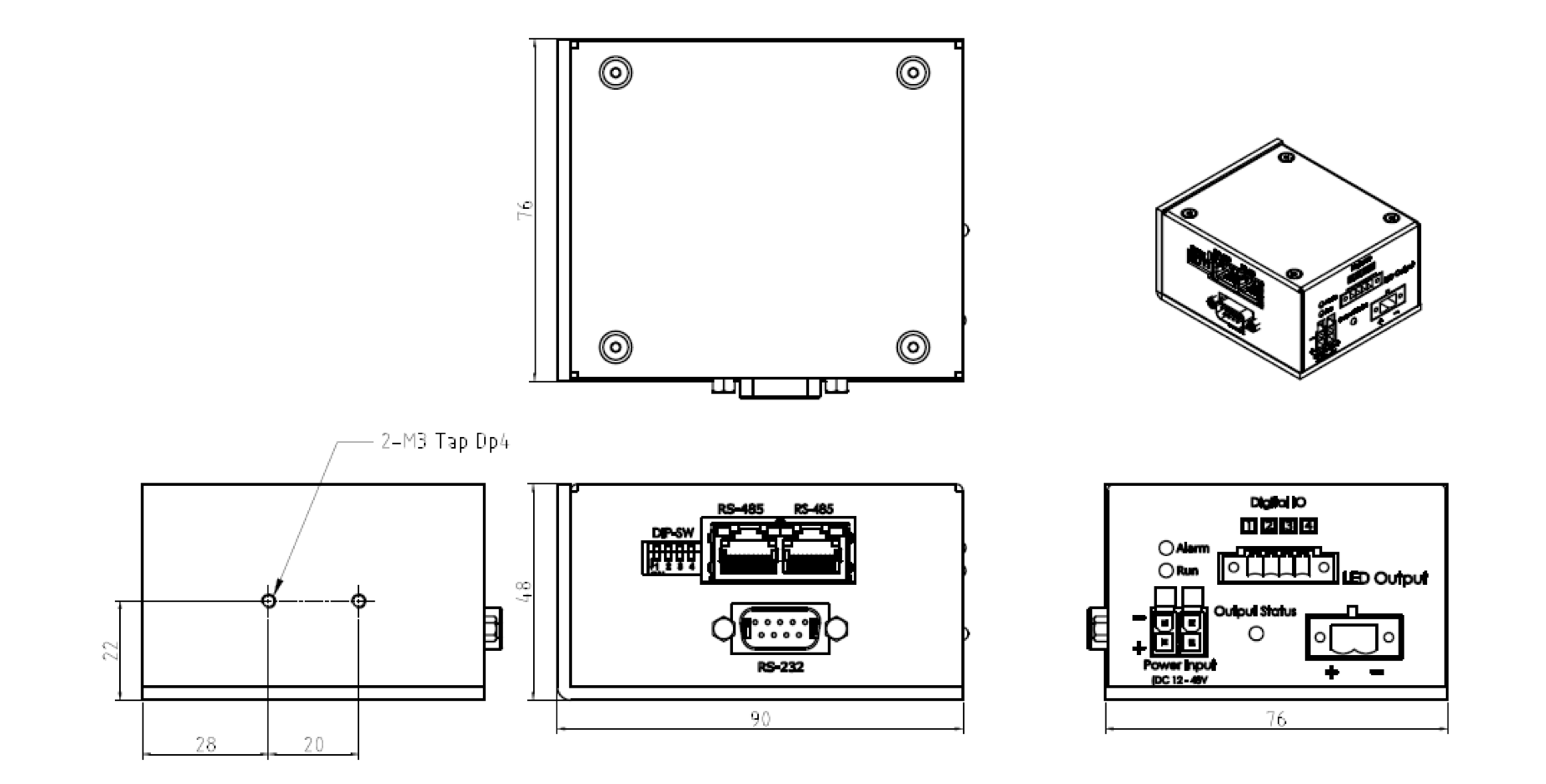 VIP-1P1S-20A mechanical dimension