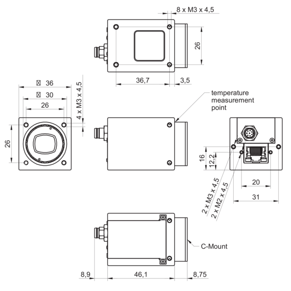 VCXG-51M.XC dimension drawing