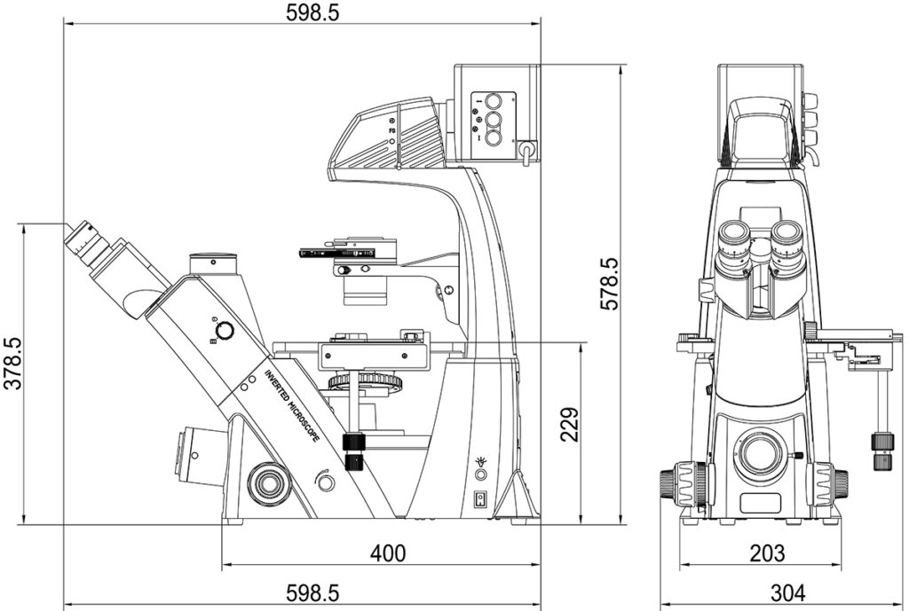 Light Microscope Dimention BDS500 Inverted Biological Microscope dimension - Vital Vision ...