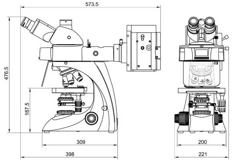 BK5000 Fluorescence Microscope dimension