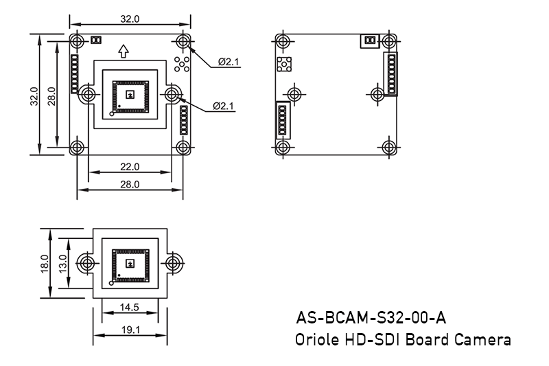 Dimensions-Oriole-HD-SDI-Board-Camera